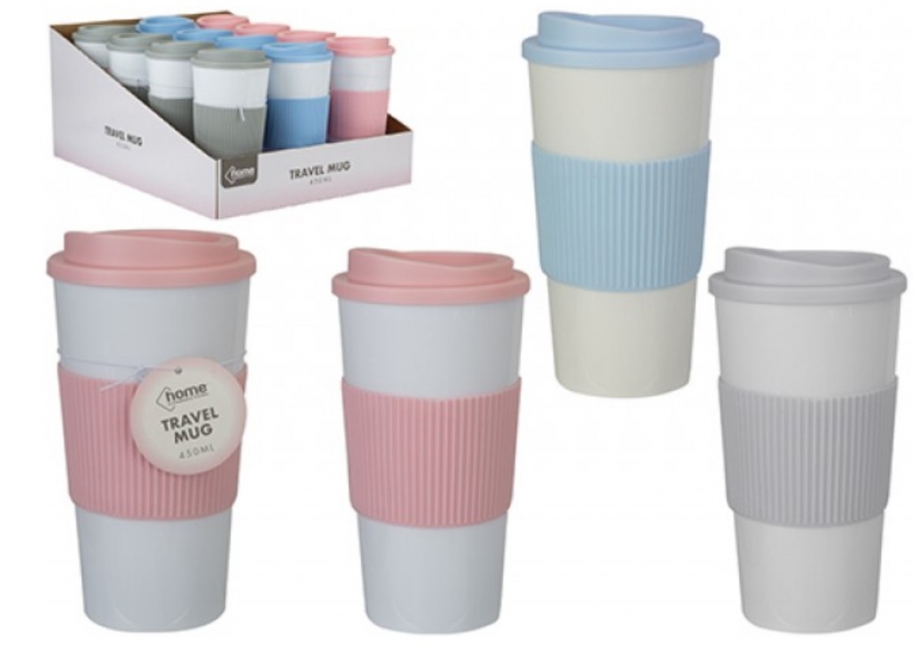 Travel Mug With Silicone Sleeve 450ml - Click Image to Close
