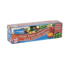 Large Press Seal Plastic Food Bags 25 Pack