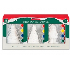 Christmas Paint Your Own Plaster Character Decorations 3pk