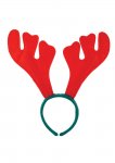 Christmas Felt Antler Headband Red & Green