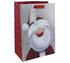 Christmas Xmas Santa Glitter Xl Bag ( 330mm x 455mm x 100mm)