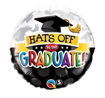 Qualatex 18" Round Hats Off To The Graduate! Balloon