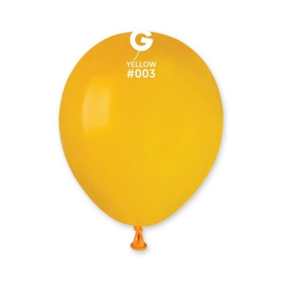 Gemar 5" Pack 50 Latex Balloons Yellow #003