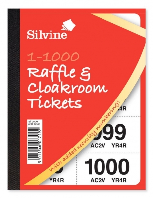 SILVINE RAFFLE & CLOAKROOM TICKETS 1-1000 5 TO VIEW