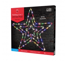 Led Tubelight 3D Star 70cm Flash Multi