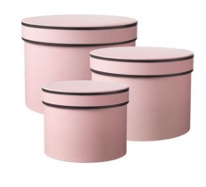 Set Of 3 Hat Boxes Pink