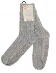 Cable Knit Socks With Grips Gey