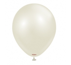 Kalisan 12" Aura Ivory White Latex Balloon 50 Pack