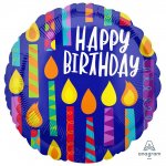 Candles Happy Birthday Standard Foil Balloon