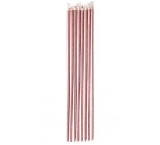 Rose Gold Skinny Candles 16cm 12 Pack