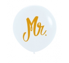 Mr Fashion Colour White 24" Latex Balloons 60cm 3 Pack 3PC