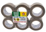 Premium 6 Rolls Brown Packing Tape 48MM x 132M