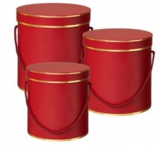 Hamilton Hat Box Set Of 3 Red