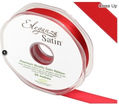 Eleganza Double Faced Satin Red Ribbon 15mm X20M