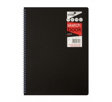 Silvine Twin Wire A4 Art Sketchbook Pad Black Cover 100 Page