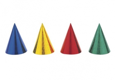 Prismatic Party Hats In Assorted Colours 8 Pack