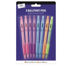 8 Ballpoint Pens 5 pastel Colours