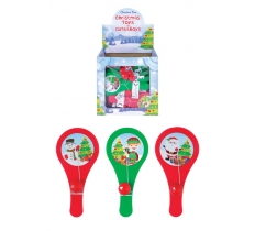 Christmas 12cm Paddle Bat & Ball X 96pcs ( 17p Each )