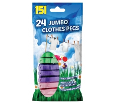 Plastic Jumbo Clothes Pegs 24 Pack