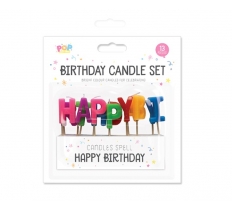 Happy Birthday Candle Set - 13 Piece