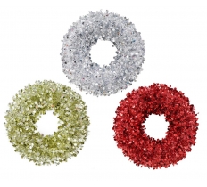 TINSEL WREATH DOTS 39cm