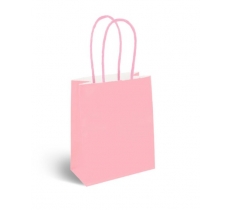 Mini Baby Pink Paper Party Bag with Coloured Handles