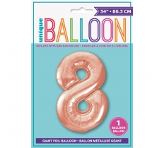 Rose Gold Number 8 Shaped Foil Balloon 34"