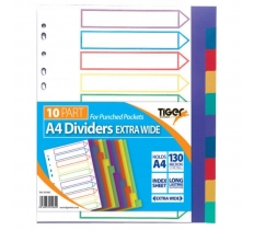 Tiger A4 Ex Wide 10 Part Pp Dividers