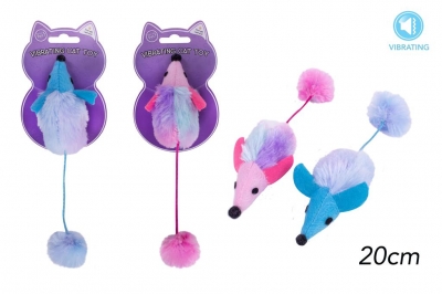 World Of Pets Vibrating Mouse Cat Toy ( Assorted Colours )