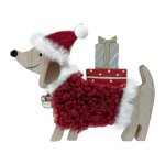 Christmas Wooden Daschund & Gifts 17 X 14CM