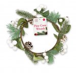 Pine Cone / Mistletoe Wreath 25cm