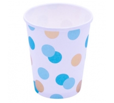 Blue & Gold Dots Paper Cups Pack Of 8