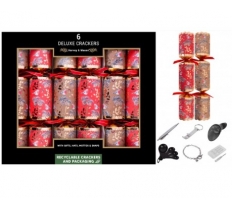 Christmas Harvey&Mason 6 Deluxe Red/Gold Robin 13.5" Cracker