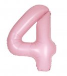 34" Unique Matte Lovely Pink Number 4 Foil Balloon