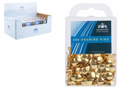 Gold Colour Drawing Pins 300 Per Pack