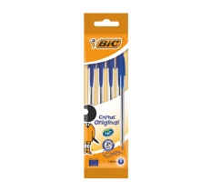 Bic Cristal Original Ballpoint Pen Medium Blue Pack Of 4