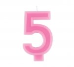 Raised Border Number 5 Birthday Candle