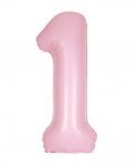 34" Unique Matte Lovely Pink Number 1 Foil Balloon
