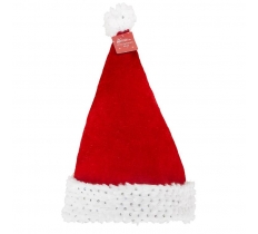 DELUXE SANTA HAT WITH SEQUIN TRIM