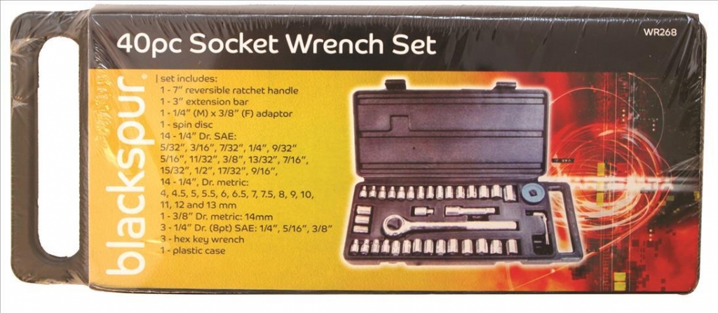 Blackspur 40 Piece Socket Wrench Set - Click Image to Close