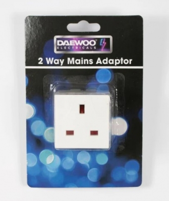 2 WAY MAINS ADAPTOR CARDED