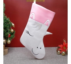 Deluxe Plush White Pink Glitter Unicorn Stocking 40cm X 25cm