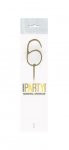 Birthday Glitz Gold Sparkler 7" Number 6