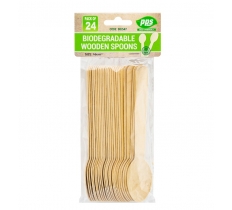 Cutlery Spoon Wooden Bio Degradable 24pc