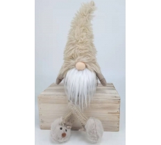 50cm CHRISTMAS SITTING SANTA WITH SLIPPERS