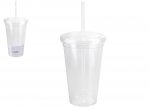 650ML Clear Drinks Cup With Straw