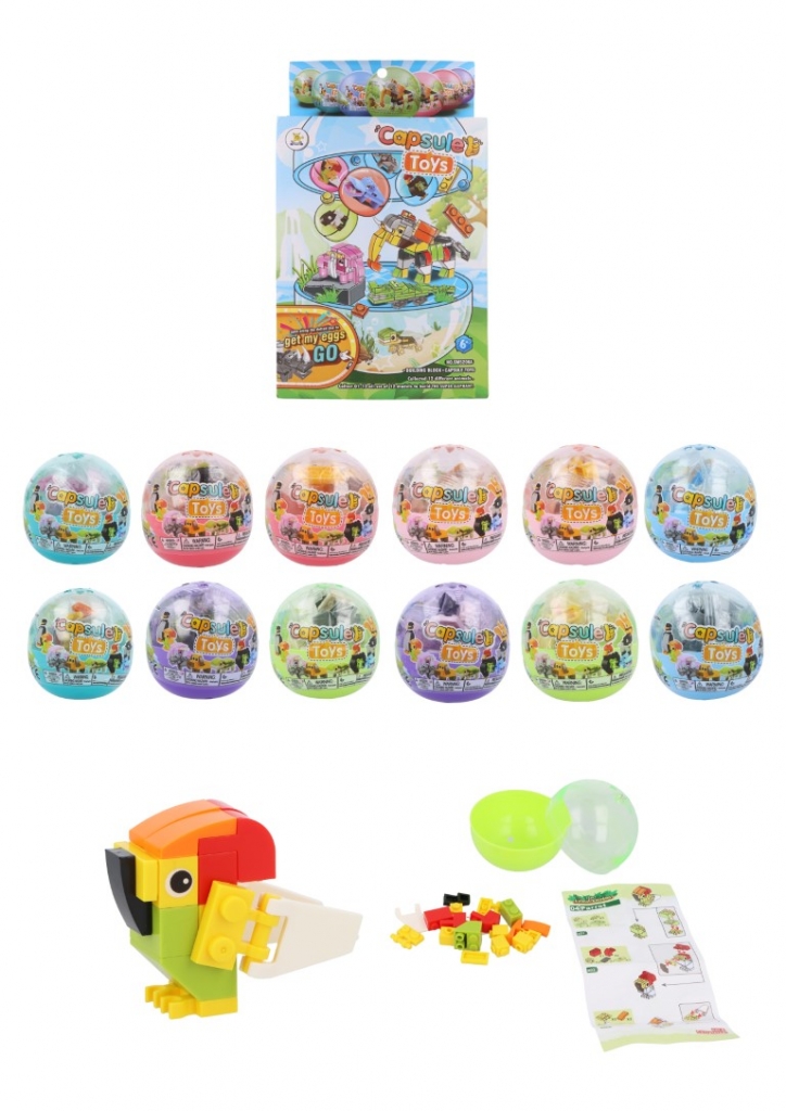 Blocks Animals Kit In Capsule X 12 Pack ( 0.58p Each ) - Click Image to Close