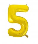 34" Classic Gold Number 5 Foil Balloon ( 1 )