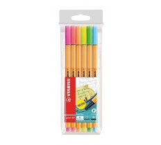 Stabilo Original Neon Point 88 Fineliner Pens 6 Pack