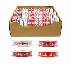 Christmas Ribbon 16mm x 2.7m Printed ( Assorted Designs )